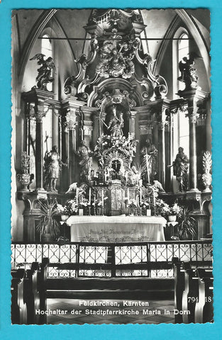 AK Feldkirchen, Hochaltar der Stadtpfarrkirche Maria in Dorn. (1954-55)