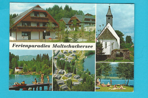 AK Ferienparadies Maltschachersee. Feriendorf des österr. Verbandes für Sozailtourismus am Maltschachersee.