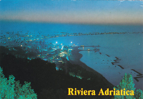 AK Riviera Adriatica. Panorama Notturno. (dal Gabicce Monte)