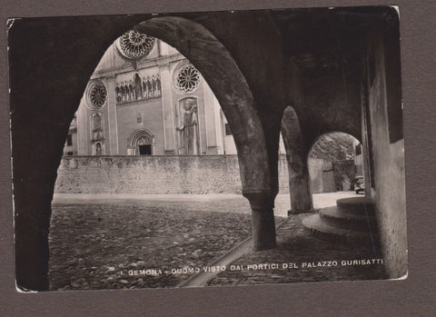 AK Gemona - Duomo visto dai Portici del Palazzo Gurisatti.