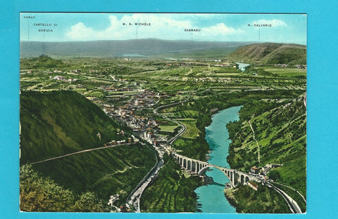 AK Gorizia. Panorama col Fiume Isonzo.