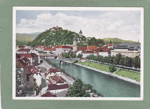 AK Graz, Stadt der Volkserhebung. Mur und Schloßberg.
