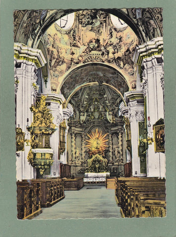 AK Graz-Mariatrost, Inneres der Wallfahrtskirche.