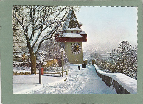 AK Graz, Uhrturm (Winteransicht)