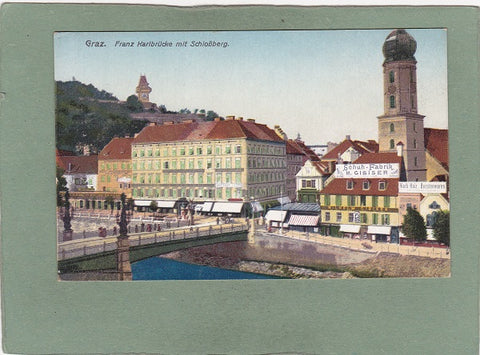 AK Graz. Franz Karlbrücke mit Schloßberg.
