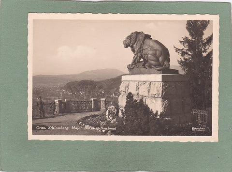 AK Graz. Schlossberg. Major Hackher Denkmal.