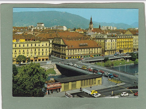 AK Graz, Tegetthoffbrücke mit Greinitzhaus am Grieskai.