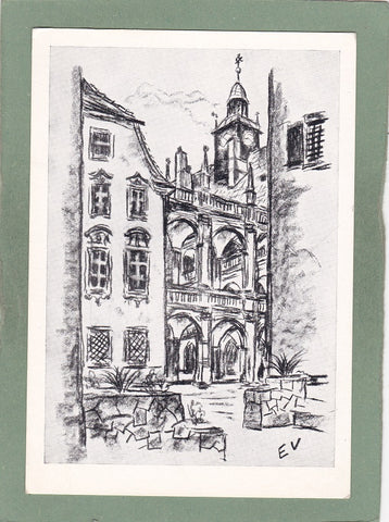 AK Graz. Blick aus dem Garten des Landhauskellers. Landhauskeller Espresso-Buffet. Schmiedgasse 9.