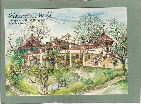 AK Graz-Mariatrost, Roseggerweg 105. Landgasthof „Häuserl im Wald“
