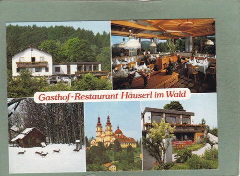AK Graz – Mariatrost. Gasthof Restaurant Häuserl im Wald. Roseggerweg 105.