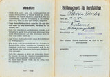 Meldenachweis für Berufstätige. (um1940).