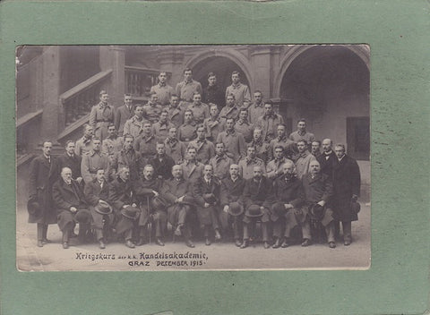 Foto-AK Kriegskurs der k.k. Handelsakademie, Graz Dezember 1915.