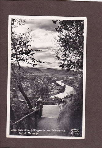 AK Graz, Schloßberg – Wegpartie am Felsensteig geg. d. Murenge. (1936-37)