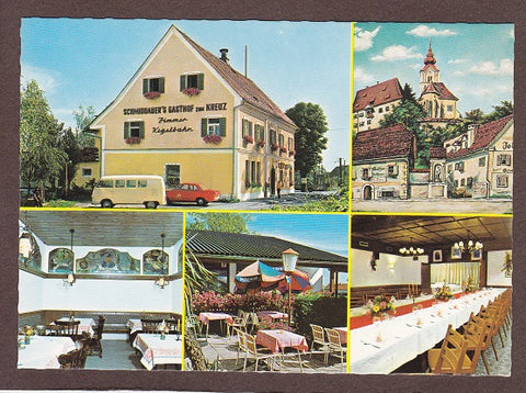 AK Graz – Straßgang. Ferdinand Schmidbauer. Gasthof und Cafe Zum Kreuz. Kärntnerstraße 451.