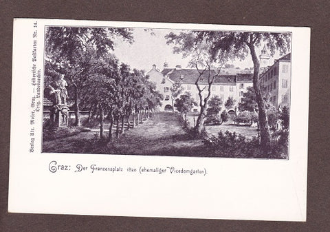 AK Graz. Der Franzensplatz 1826 (ehemaliger Vicedomgarten)