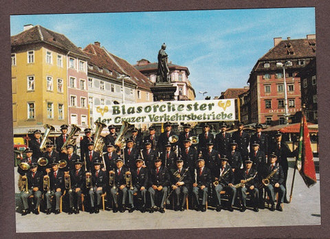 AK Blasorchester der Grazer Verkehrsbetriebe. Obmann: Rudolf Schwarz,