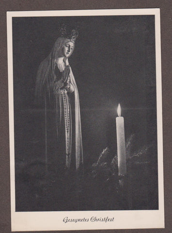 AK Fatima-Statue, Graz-Münzgraben. Gesegnetes Christfest.