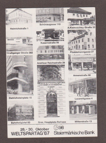 AK Steiermärkische Bank. Filialen Graz. Weltspartag 1987.