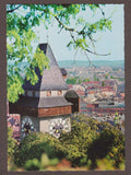 AK Graz. Uhrturm mit Blick zur Stadt.