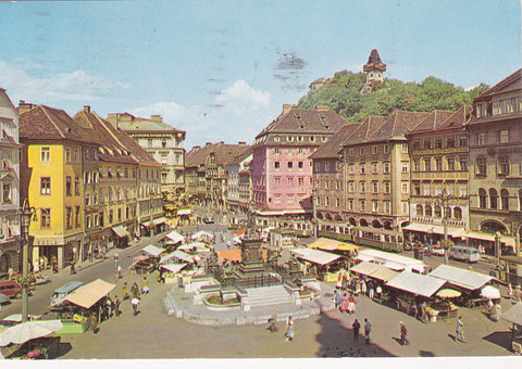 AK Graz. Hauptplatz mit Schlossberg.