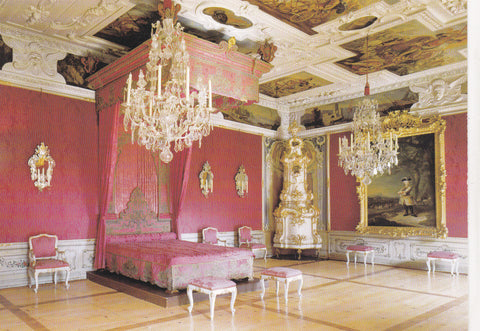 Karte Schloss Eggenberg. Prunkräume, Schlafzimmer. Landesmuseum Joanneum Graz.