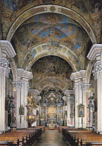 AK Graz. Wallfahrtskirche Mariatrost. Innenansicht der Kirche.