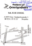 Visitenkarte Graz, Sandgrubenstraße 3. Gasthaus zur Heurigenstub'n. Inh. Ilse Zoissl.
