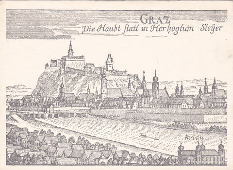 AK Graz um 1680. Kupferstich von Georg Matthias Vischer.