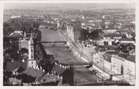 AK Graz. Ausblick vom Schloßberg.