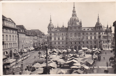 AK Graz - Rathaus mit Herrengasse.