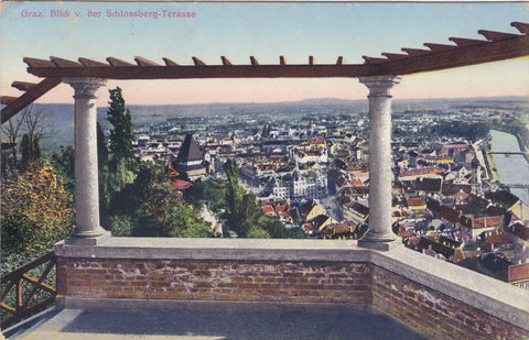 AK Graz. Blick v. der Schlossberg-Terrasse. (1913-14)