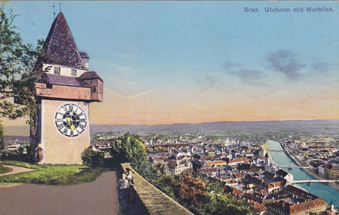 AK Graz. Uhrturm mit Murblick. (1914-15)