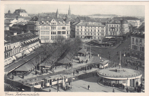 AK Graz. Jakominiplatz. (1930)