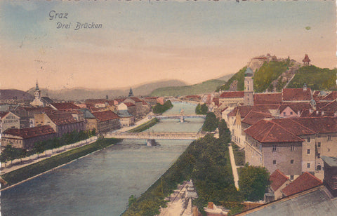 AK Graz. Drei Brücken. (1906)