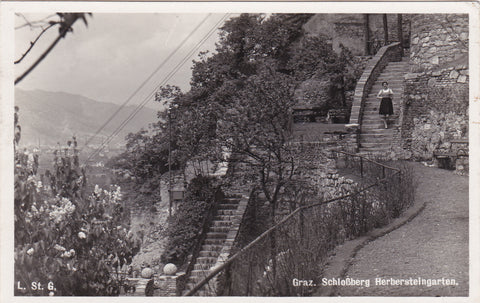 AK Graz. Schloßberg. Herbersteingarten. (1935)