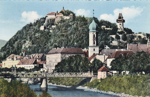 AK Graz mit Schloßberg (1955)