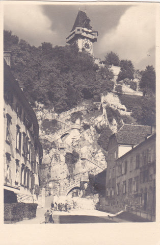 Foto-AK Graz. Schloßbergsteig.