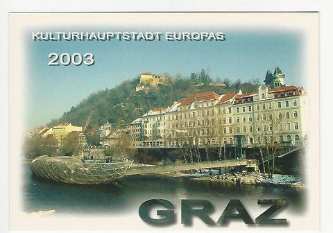 AK Graz. Murinsel. Kulturhauptstadt Europas 2003.