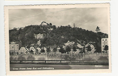 AK Graz. Franz Josef Kai und Schlossberg. (1938)