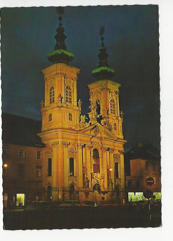 AK Graz bei Nacht. Mariahilfer Kirche.