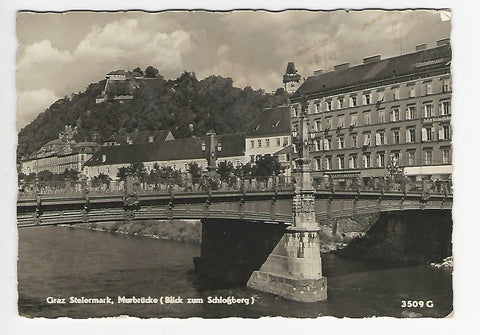 AK Graz. Murbrücke (Blick zum Schloßberg).