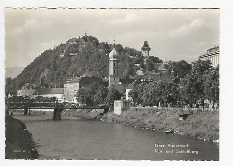 AK Graz. Mur und Schloßberg.