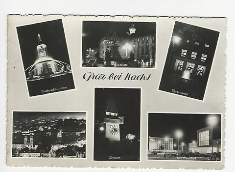 AK Graz bei Nacht.
