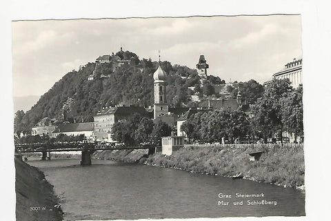 AK Graz. Mur und Schloßberg.
