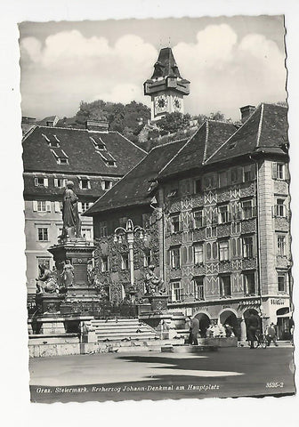 AK Graz. Erzherzog Johann Denkmal am Hauptplatz.