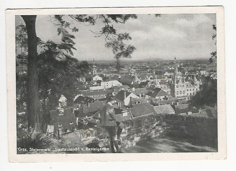 AK Graz. Stadtansicht v. Basteigarten. (1945)