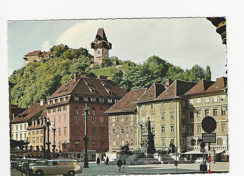 AK Graz: Hauptplatz mit Schloßberg.