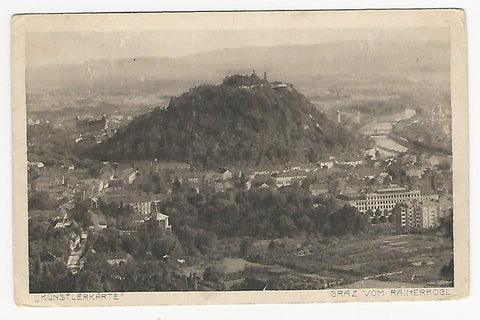 AK Graz vom Rainerkogl. Künstlerkarte. (1917)