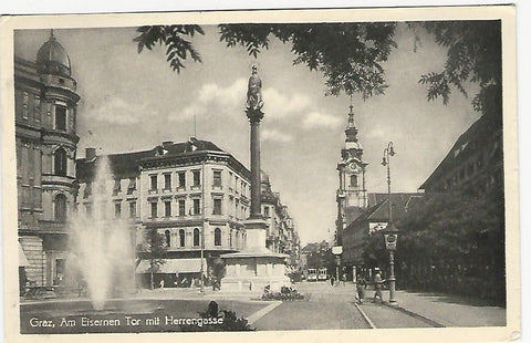AK Graz, Am Eisernen Tor mit Herrengasse. (1949)