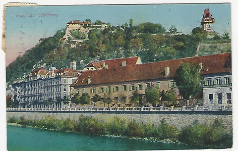 AK Graz, Mur, Schloßberg. (1916)